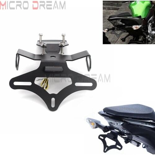 Black License Plate Holder Bracket with LED Light For Kawasaki Z900 2017 2018 2019 Motorcycle Tail Tidy Fender Eliminator Z 900