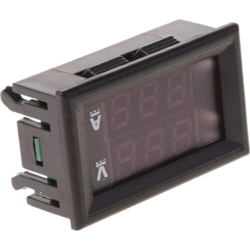Mini Digital Voltmeter Ammeter DC 100V 10A Panel Amp Volt Voltage Current Meter Tester 0.28" Blue Red Dual LED Display