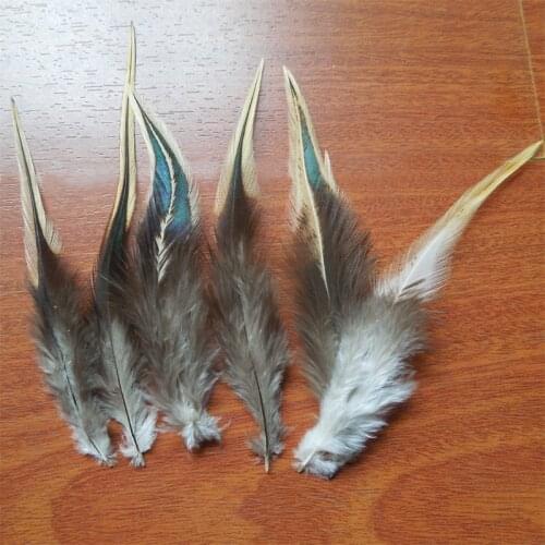 Decorative Plume!100Pcs/Lot!4-6"10-15cm ROOSTER BADGER Saddles Rooster Feathers in NATURAL With Black Stripe in Center