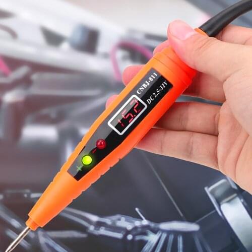 FORAUTO Voltage Test Pen Power Probe Pencil Digital Display Car Electrical Circuit Test Pen Electrical Diagnostic Tool Detector