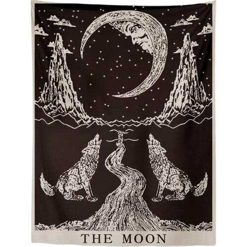 Mandala Tapestry Tarot Card Wall Hanging Astrology Divination Witchcraft Room Decor Bedspread Throw Cover Sun Moon Wall Decor