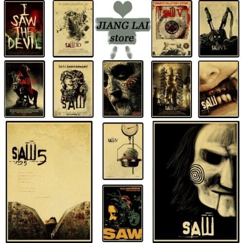 Horror movie Saw Jigsaw Tobin Bell Vintage Paper Poster Wall Painting Home Decoration 42X30 CM 30X21 CM