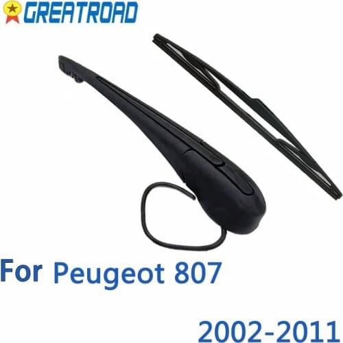 Wiper 14" Rear Wiper Blade & Arm Set Kit For Peugeot 807 2002- 2011 2012 2013 2014 2015 MK2 Windshield Windscreen Rear Window
