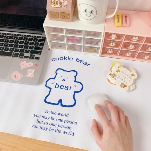 W&G Kawaii Mouse Pad Table Mat Cute Kitcat Smiley Cute Table Mat Mousepad Clay Non-stick Handmade Table Mat Anime Students Mats