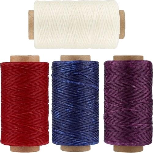LMDZ 250m Leather Sewing Weave Waxed Cord Flat Waxed Thread Hand Stitching For Shoe Repairing DIY Handicraft Sewing Tools