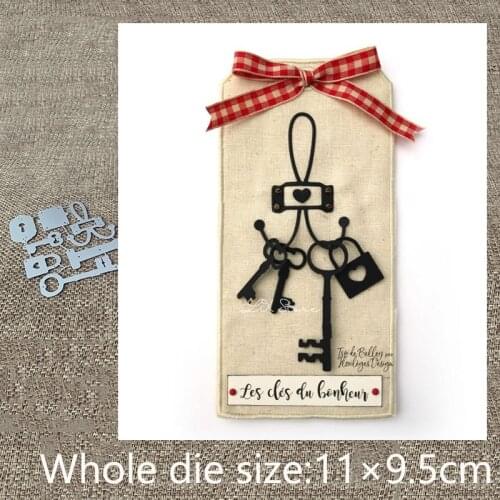 New Design Craft Metal stencil mold Cutting Dies 7pcs keys label decoration scrapbook die cuts Album Paper Card Craft Embossing