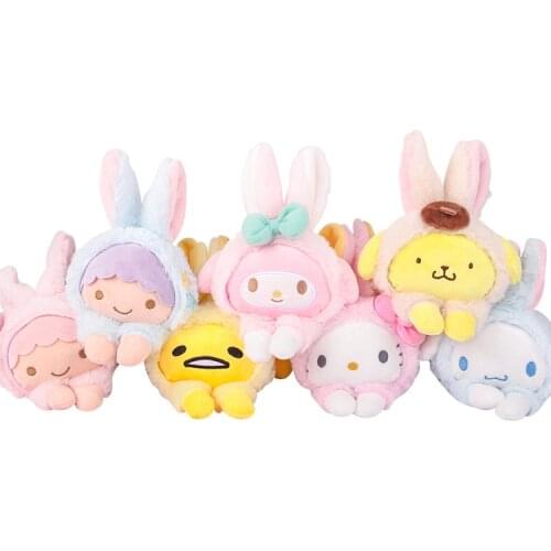 Kawaii Doll Cute Plush Toy Lying My Melody Kitty Cinnamonroll Stuffed Animals Soft Stuffed Plush Pendant Kids Toys