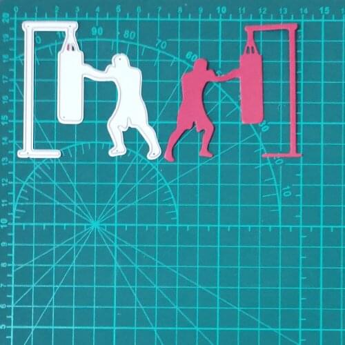 Man Hitting Punching Bag Metal Cutting Dies Real Picture Cut Die Scrapbook Paper Craft Knife Mould Blade Punch Stencils Die 2020