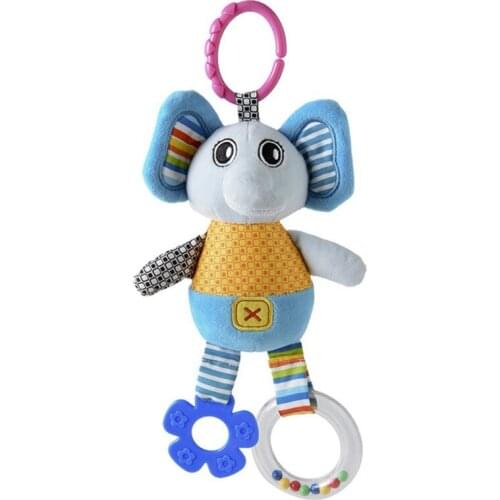 Kids Soft Plush Cartoon Animal Rattles Handbells Baby bed bell Hanging Hand Jingle Ring Toys