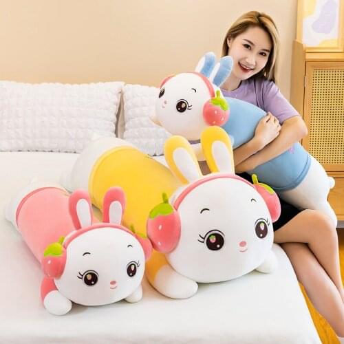 60-120CM cartoon soft long striped earphones rabbit plush pillow cushion stretch velvet fabric comfortable non-deformation gifts