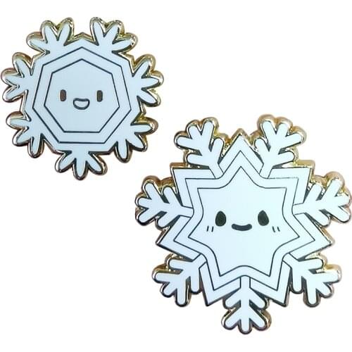 Snowflake enamel pin set cute two snowy besties great accessory for winter fans
