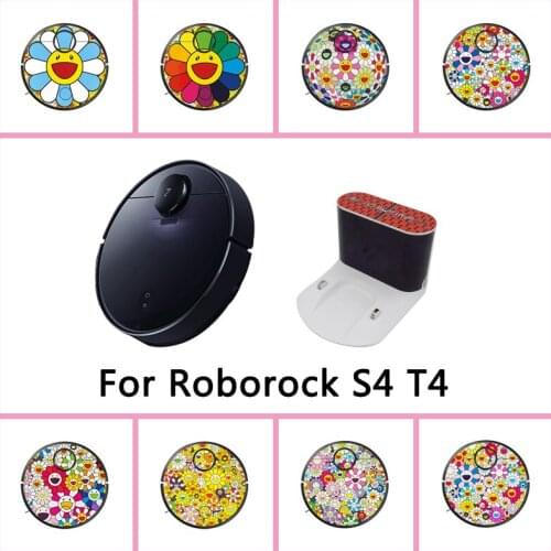 Provide Customized Custom Flower Sticker for Roborock S4 T4 Robot Robotic Vacuum Cleaner Beautifying Skin Spare Part Accessories