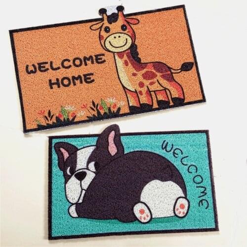 PVC Wire Coil Door Mat Anti Slip Kitchen Bathroom Carpet Cartoon Cat Animal Shaped Floor Mats Bedroom Rugs Entrance Doormat