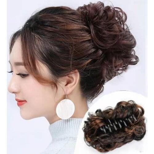 Yihan Synthetic Clip In Curly Hair Extension Synthetic Hair Pieces Chignon Women Updo Cover Hairpiece Extension Hair Buns