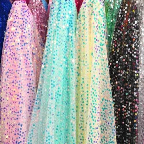 Wedding Decoration Club Party Dress Sequin Mesh Fabric Net with Laser Sequins DIY Fabric Mesh material Fabric 1 Yard