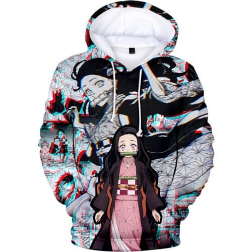 Demon Slayer 3D Hoodies Kamado Nezuko Print 3D Hoodies Men Women Casual Jacket Streetwear Fashion Long Sleeve Hooded Sweatshirt