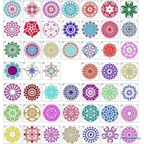 48 Pieces Mandala Stencils Mandala Painting Templates for DIY Painting Art Projects Wood Glass Fabric Metal Walls