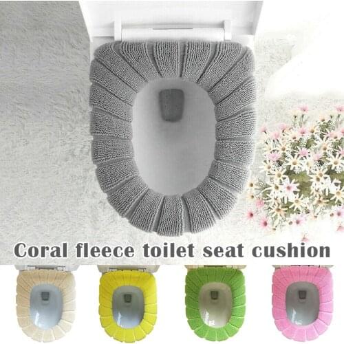 Universal Toilet Seat Cover Lithe Warm Thickening Coral Fleece Cushion Washable VJ-Drop
