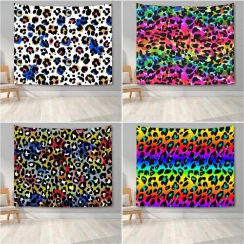Bright Animal Spots Wall Tapestry Blanket Home Decor Watercolor Rainbow Wall Hanging Tapestry For Bedroom Background Cloth