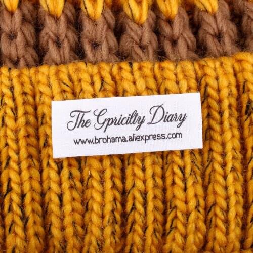 Custom folding labels / heart handmade labels, high-quality printing, Hand knitting, fabric 100% cotton, (MD2012)