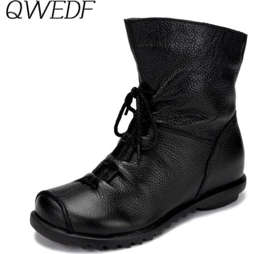 2019 Women boots Fashion Lace Up PU Leather boots women Boots Within Increase Ladies Shoes woman Womens fashion shoes K8-14