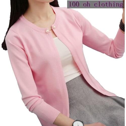 Newest Knitted Cardigan Women 2020 Spring Autumn Long Sleeve Women Sweater Cardigan Female Single Button Pull Femme Black/Pink