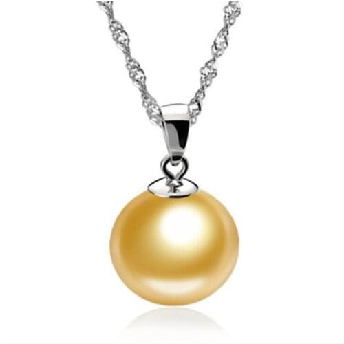 100% Shell Simple Ladies Jewelry Sterling Necklace Yellow Pink Shell Pearl Pendant Necklaces Fashion Gift Accessories