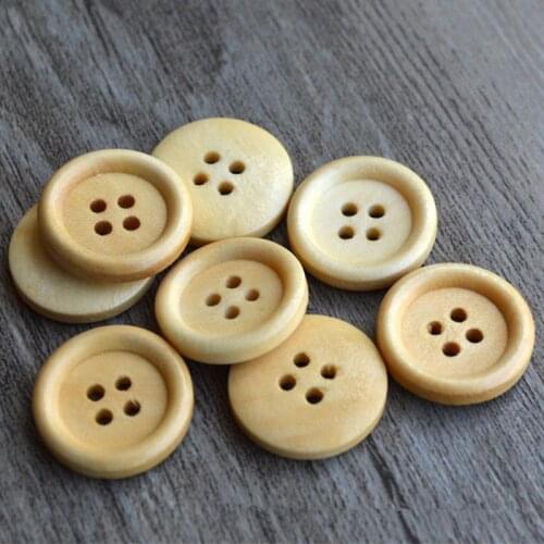 100PCs 10mm 4-Hole Flatback Button Natural Wooden Buttons Handmade Craft DIY Baby Apparel Sewing Accessories