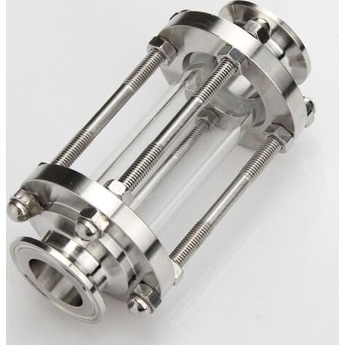 45/51/57/63mm Tri Clamp Clover Sanitary Straight Flow Sight Glass Diopter Fit 64mm Pipe OD Stainless Steel 304