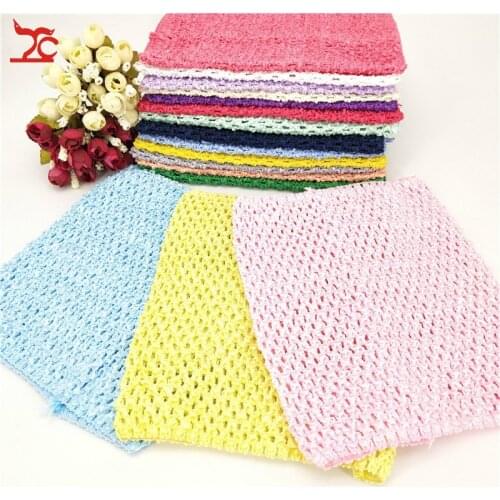 9/6 Inches Children Handmade Wrapped Chest Elastic Baby Girl Crochet Tutu Tube Tops Wide For DIY Knitted Skirt 5Z head band