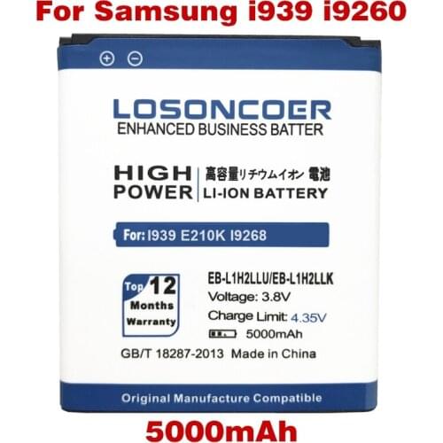 5000mAh EB-L1H2LLU For Samsung Galaxy Premier i9260 Battery i939 E210K i9268 E210L E210S EB-L1H2LLK Express 2 G3815 G3818 G3819