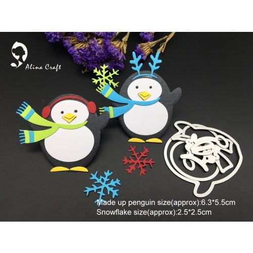 AlinaCraft Metal cutting dies cut penguin winter snow build up animal scrapbook paper craft album card punch art cutter blade