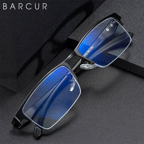 BARCUR Design Anti Blue Light Blocking Reading Glass Design For Computer Myopia Wome Men Prescription Glasses UV400