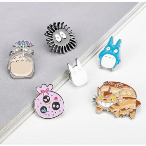 Alloy Brooch Pin Japanese Comic Theme Enamel Brooches Spirited Away Lapel Pins Badges Pin Anime Jewelry Gift
