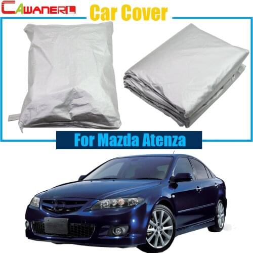 Cawanerl Gray Car Cover Sun Shield Snow Rain Resistant Protector Cover Anti UV For Mazda Atenza High Quality