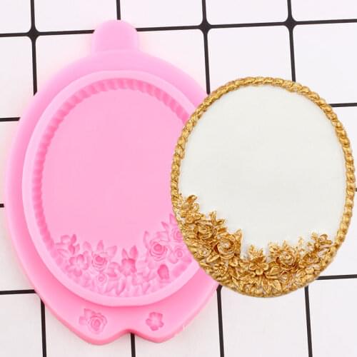 Flowers Frame Silicone Mold DIY Christmas Cake Border Fondant Cake Decorating Tools Plomer Clay Candy Chocolate Gumpaste Moulds