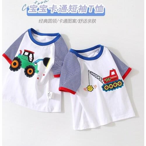 Baby Short-sleeved T-shirt 2021 Summer New Baby Boys Clothes Childrens Pullover Bottoming T Shirt Toddler Casual Top Tees 2-7Y