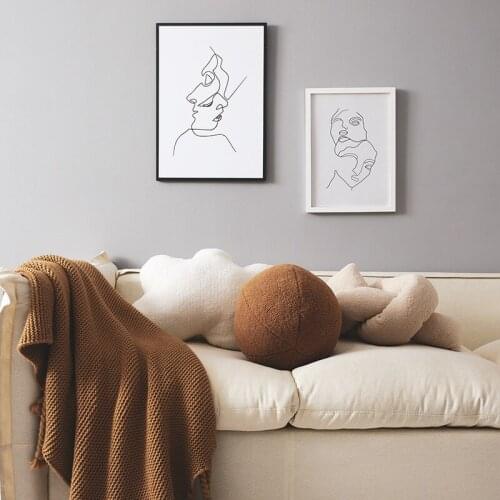 INS Geometrical Shape Loop Velvet Soft And Comfortable Bed Head Pillow Living Room Sofa Personality Cushion Back Home Decor