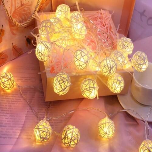 Battery/USB 3M/6M LED Rattan Ball Flash Indoor Fairy String Light Christmas Party Room Wedding Chandeliers Room Decoration Lamp