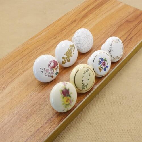 Ceramic handle white ceramic handle factory direct wholesale cabinet drawer European style pull handle