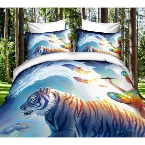 Tag Bedding Set Single Twin Full Queen King Size Animal Tag Lion Wolf Bed Set Childrens Kid Bedroom Duvetcover Sets 001