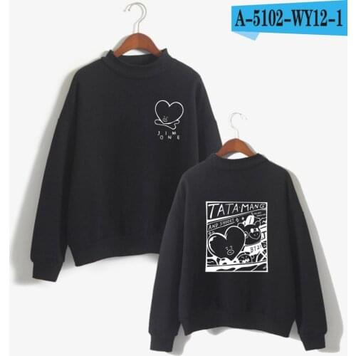 Kpop Bangtan Boys Turtleneck Women Sweatshirts Outwear JUNG KOOK V SUGA RM JIMIN JIN J-HOPE Sweatshirts Women Harajuku Clothes
