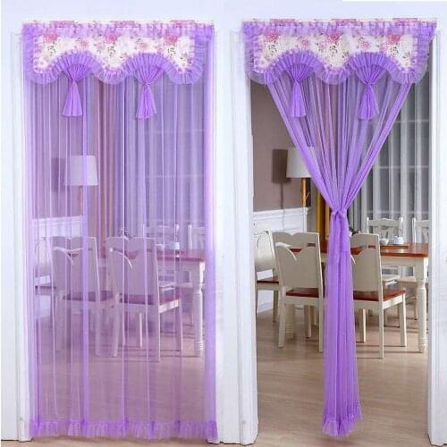 Lace Fashion Door Screen Velvet Winter Windproof Summer Anti-mosquito Kitchen Anti-smoke Bedroom Anti-peeping Door Screen F0407