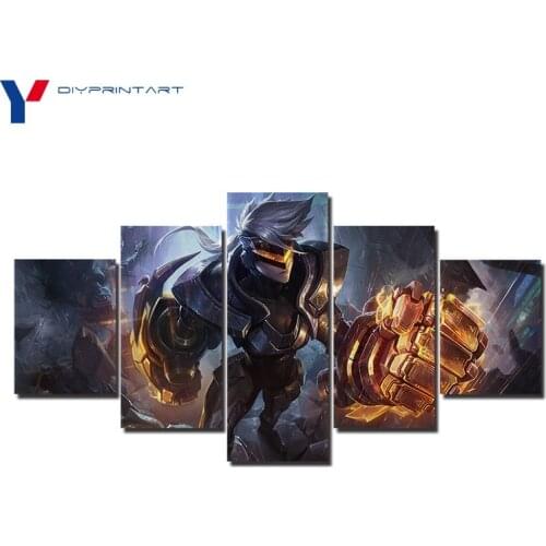 League Legends Knuckles 5 Panel Paintings Wall Decor Canvas Wall Art Home Decoration A0248