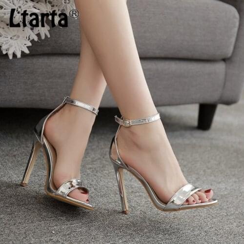 LTARTA Womens Shoes Europe and the United States Wind 2018 Summer New Open Toe Sexy High-heeled Sandals Gold 40 yards.ZL-808-1