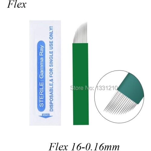 Microblading Tebori Agulhas 50pcs Laminas Tebori Microblading Flex16 U Blades Permanent Makeup U Shape