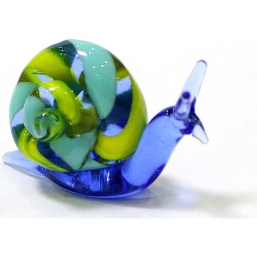 Miniature Murano Glass Snail Figurines Craft Ornaments Cute Animal Statue Home Garden Decor Accessories New Year Gifts For Kids