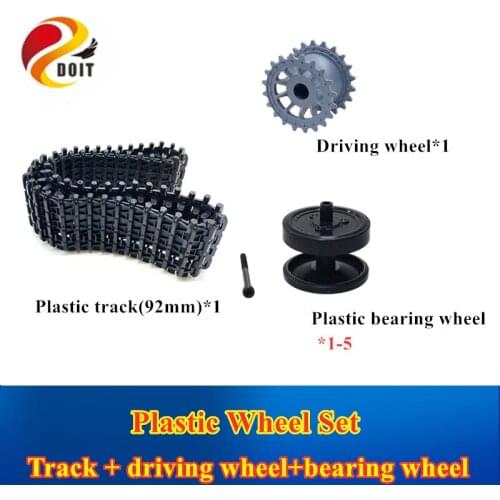 A wheel set for Robot Tank Chassis With Plastic Track+ Driving Wheel+ Bearing Wheel DIY RC Toy Part Plastic Wheel Set