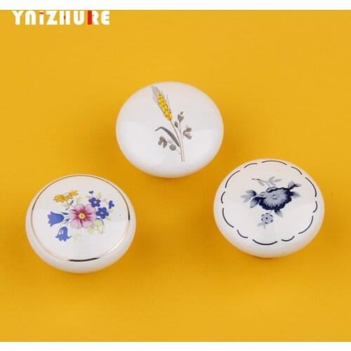2019 Brand New Nordic Cound Single Hole Ceramic Furniture Knob Cabinet Wheat ears rustic style 38*27mm Door Drawer Handle