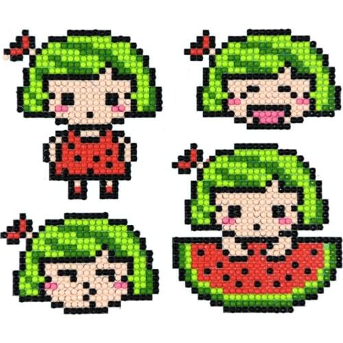 New 4Pcs Cartoon Mini Diamond Painting Kits for Kids 5D DIY Diamond Embroidery Handmade Sticker Crafts for Children